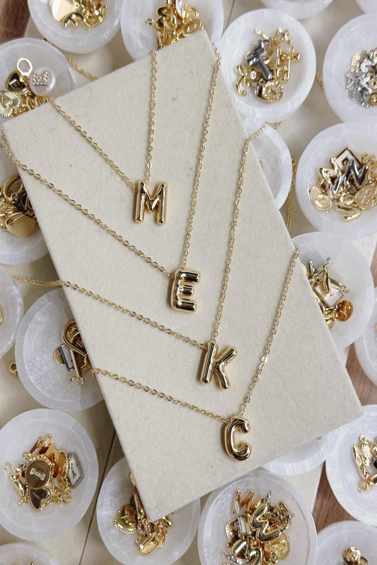 Bubble Initial Necklace