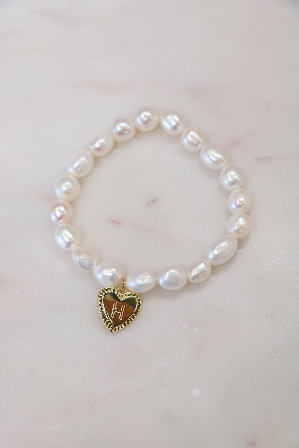 Freshwater Pearl Initial Bracelet
