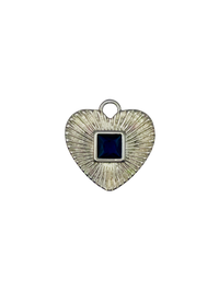 Emerald Fluted Heart Charm