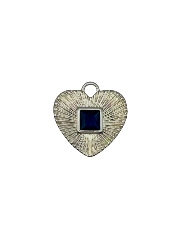 Emerald Fluted Heart Charm