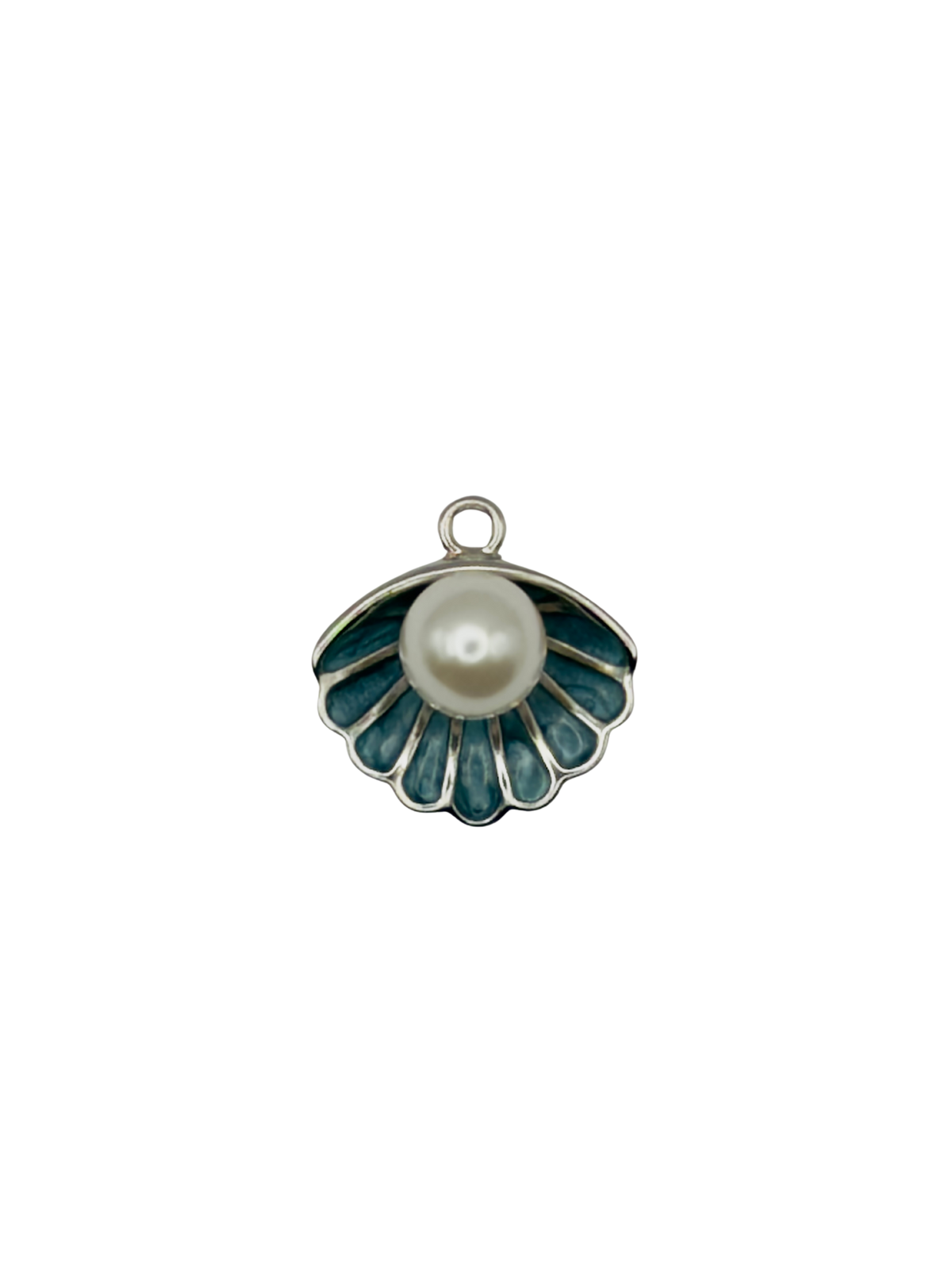 Blue Pearl Seashell Charm