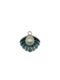 Blue Pearl Seashell Charm