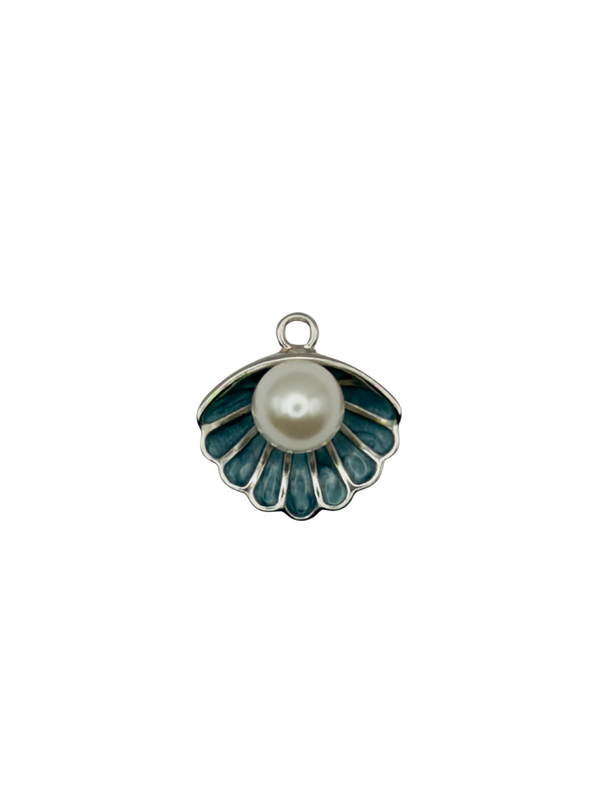 Blue Pearl Seashell Charm