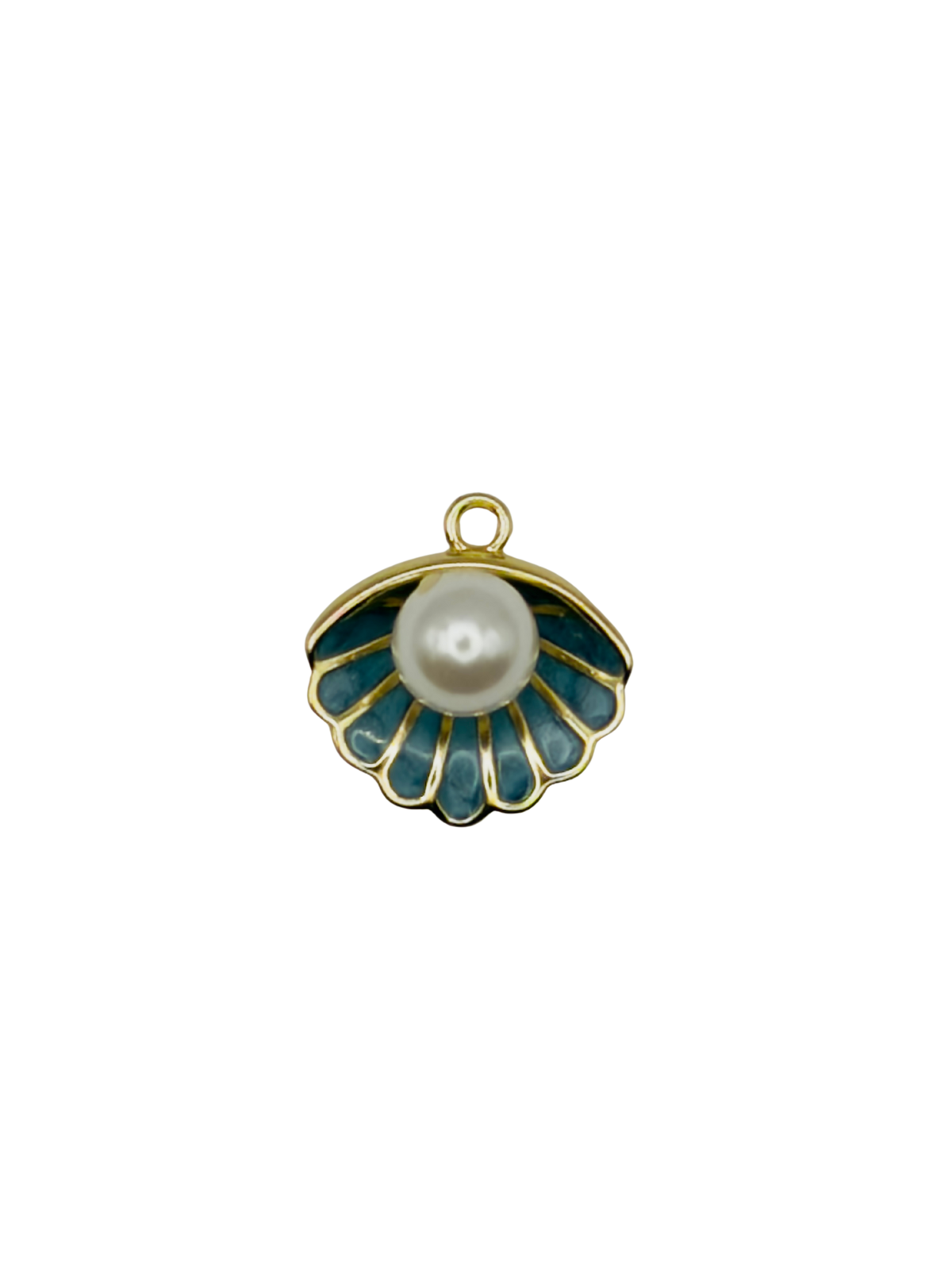 Blue Pearl Seashell Charm