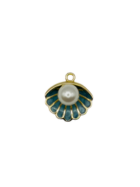 Blue Pearl Seashell Charm
