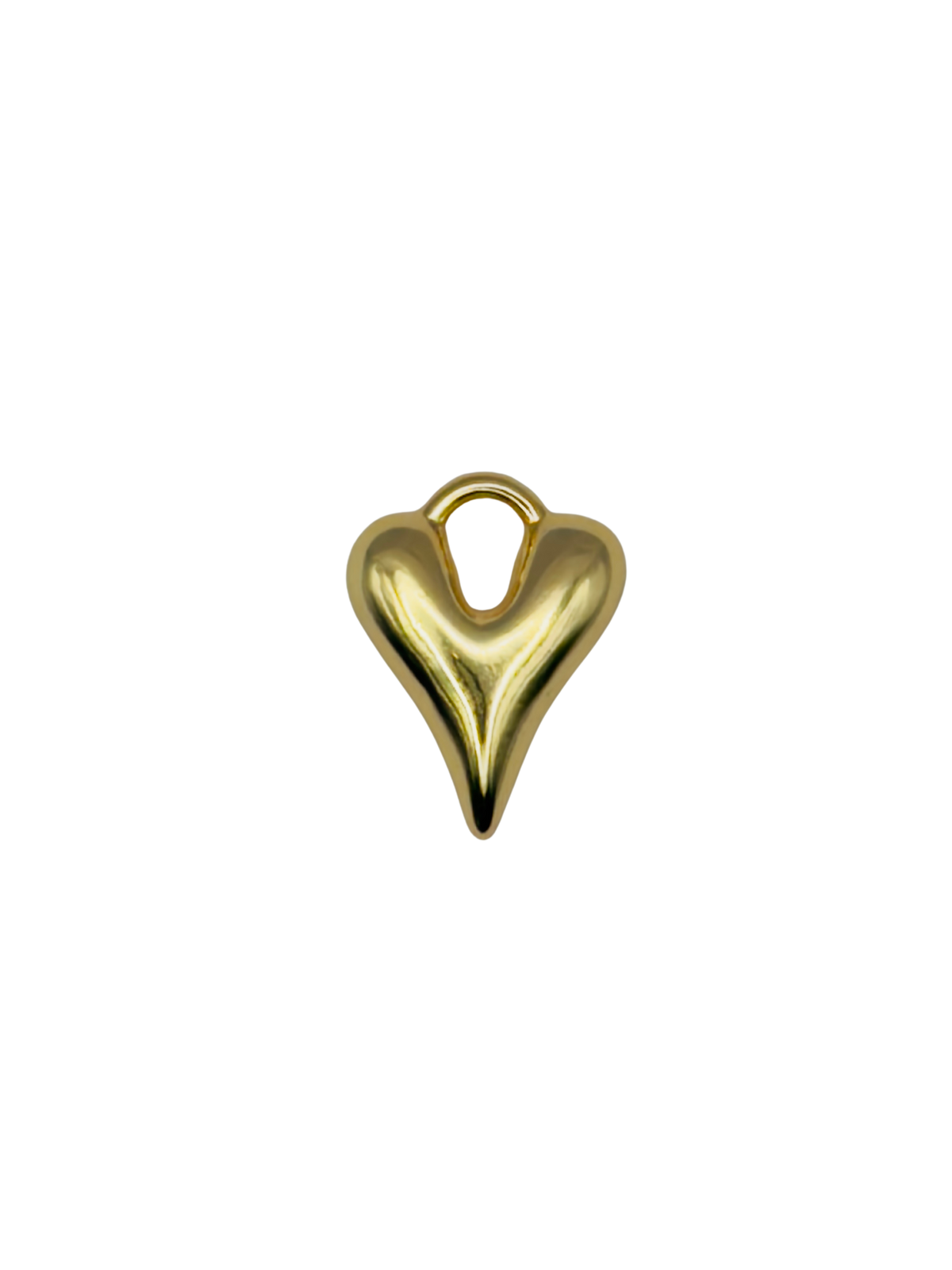 Puffy Gold Heart Charm