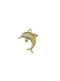 CZ Dolphin Charm