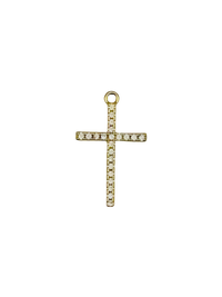Gold CZ Cross Charm