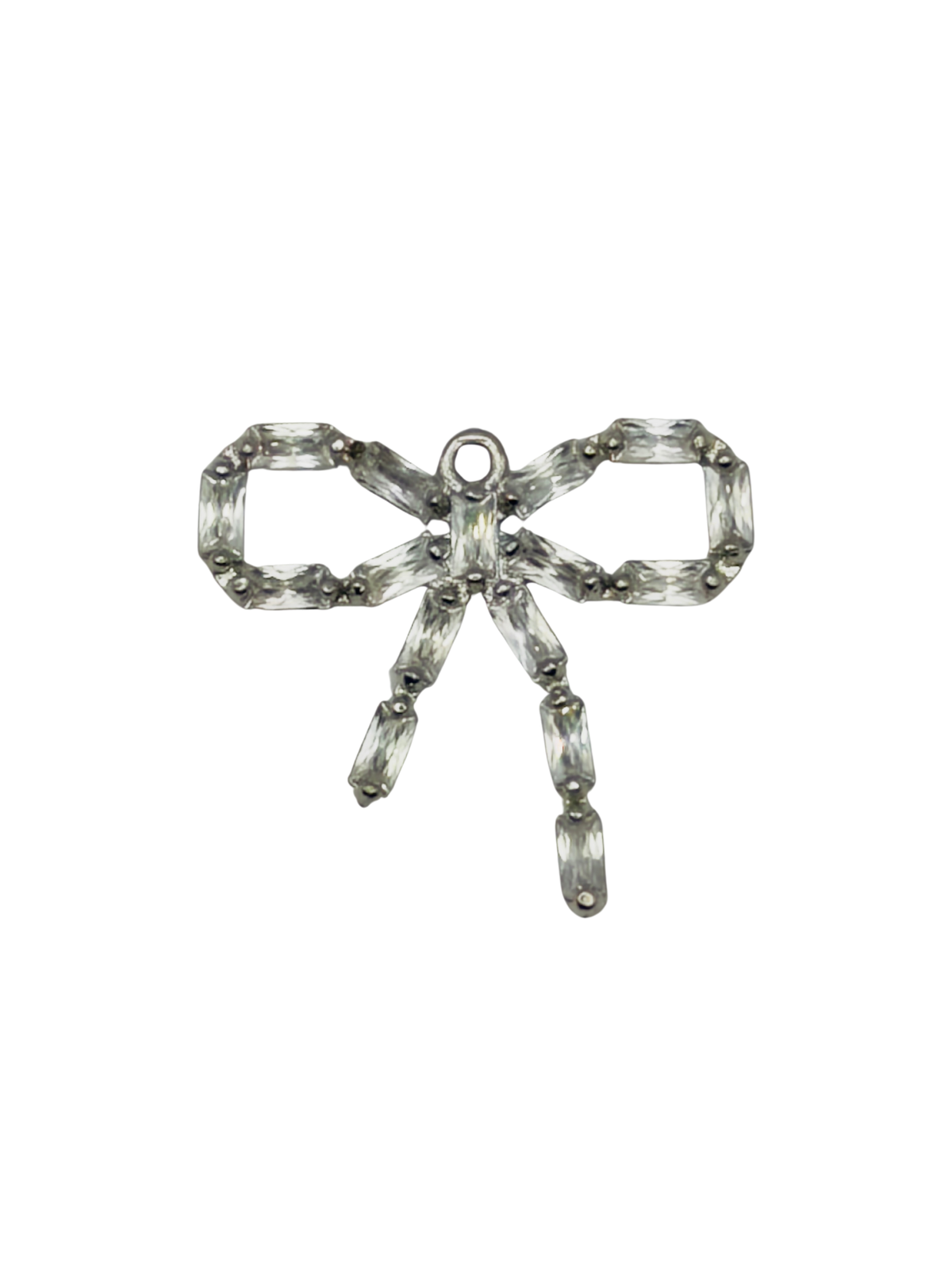 Baguette CZ Bow Charm