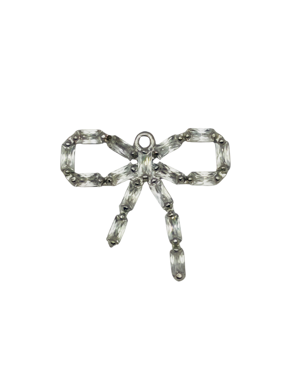 Baguette CZ Bow Charm