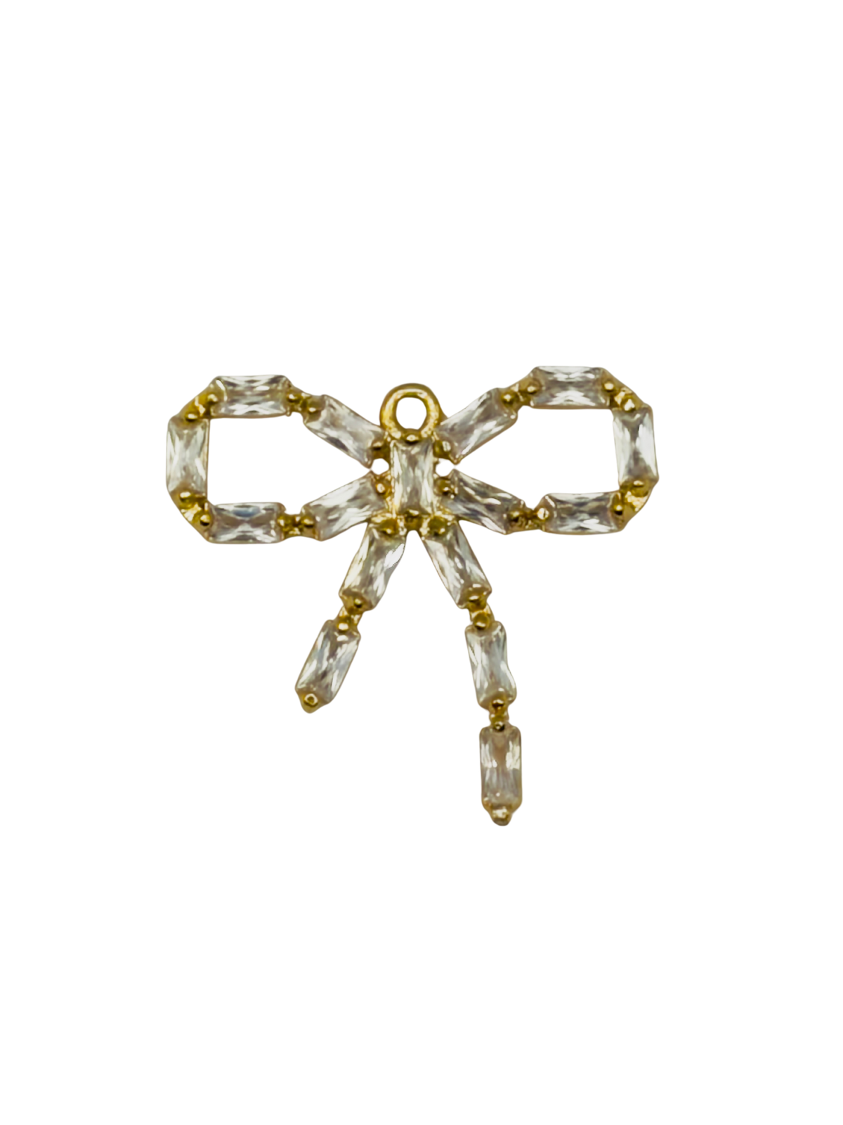 Baguette CZ Bow Charm
