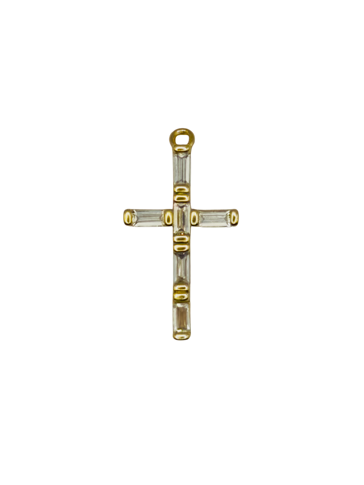Baguette CZ Cross Charm