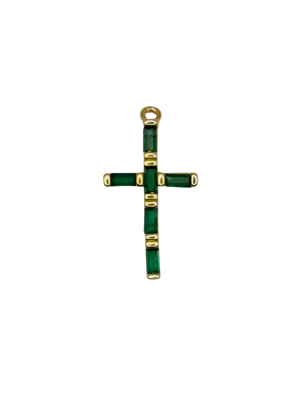 Baguette CZ Cross Charm