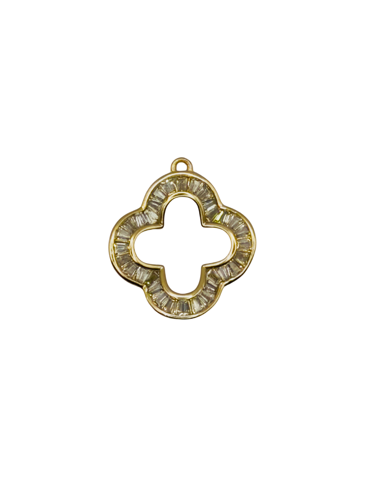 Baguette CZ Clover Charm