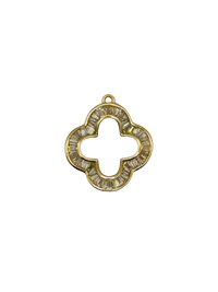 Baguette CZ Clover Charm