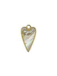 Mother of Pearl Elongated Heart Charm
