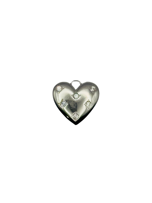Puffy CZ Heart