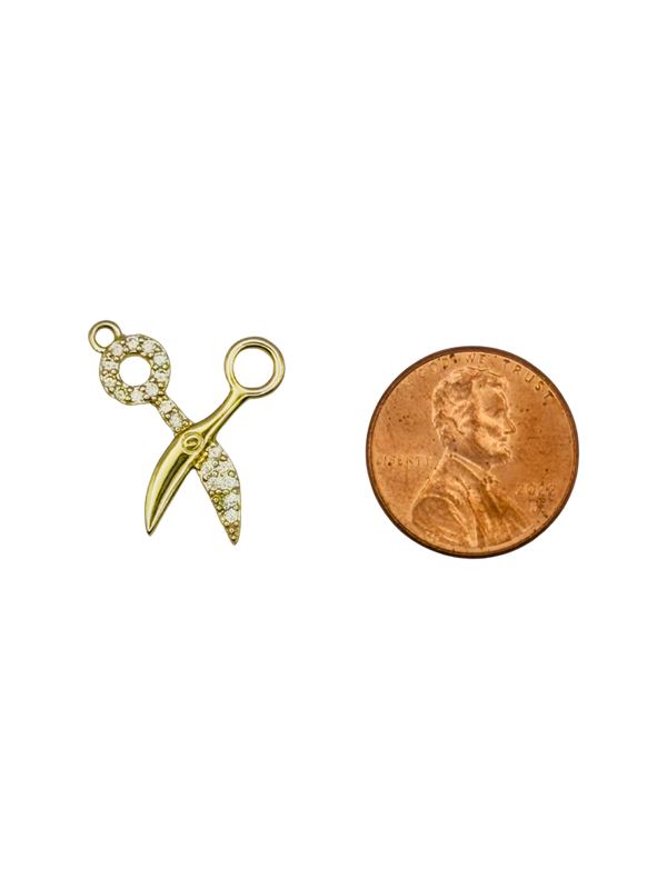 CZ Scissor Charm