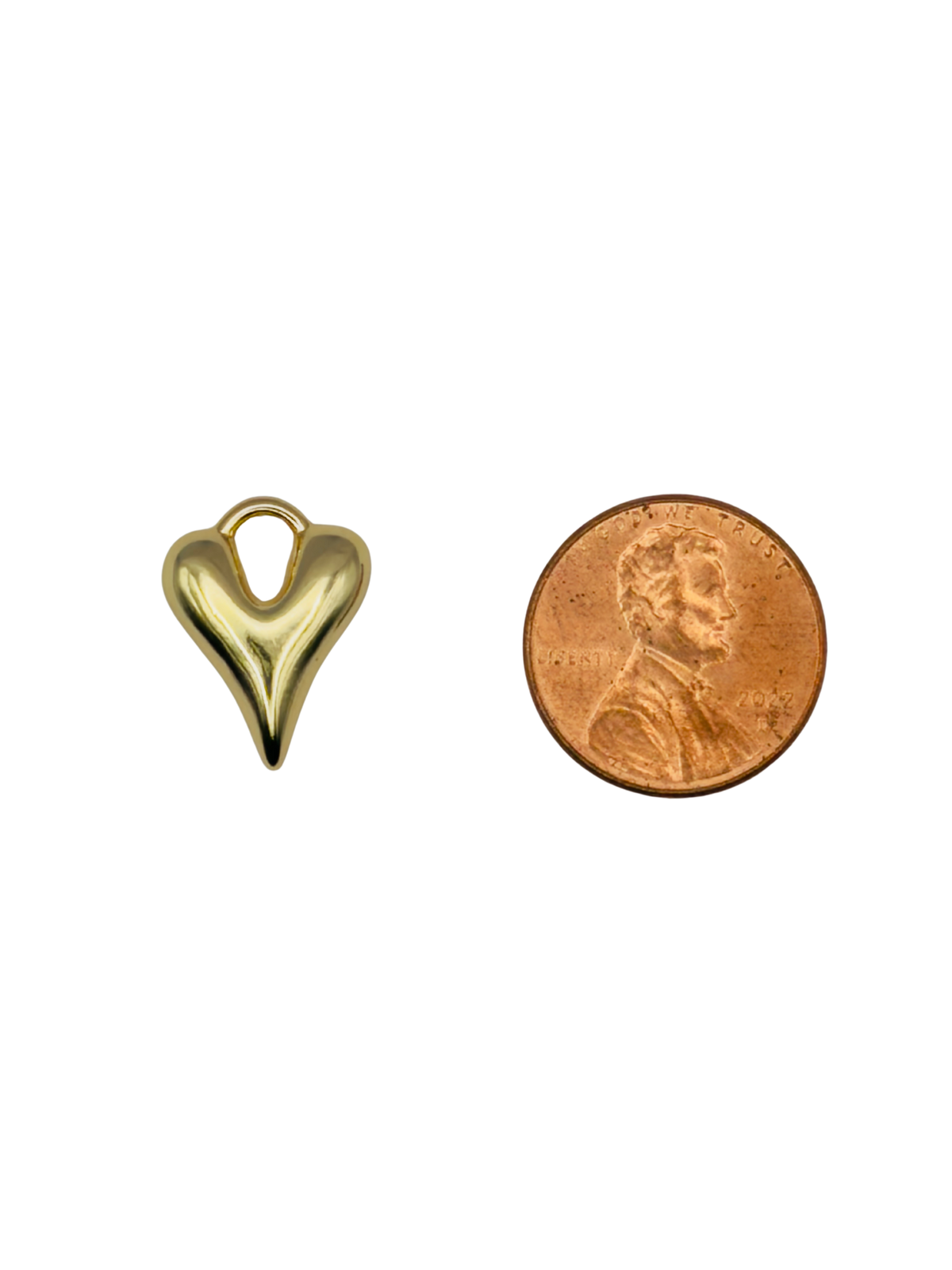 Puffy Gold Heart Charm