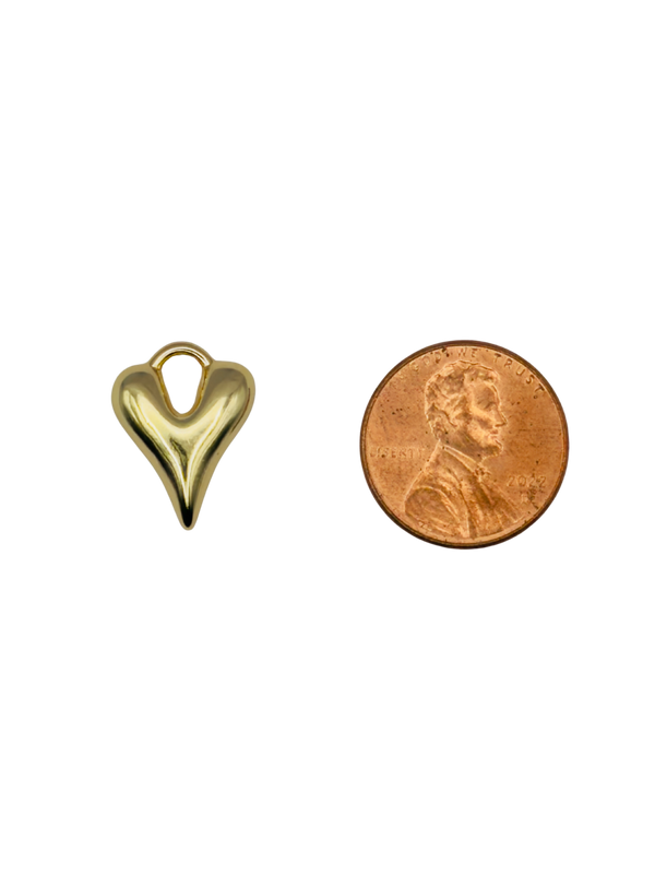 Puffy Gold Heart Charm