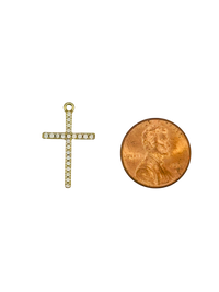 Gold CZ Cross Charm