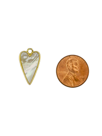 Mother of Pearl Elongated Heart Charm