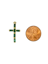Baguette CZ Cross Charm