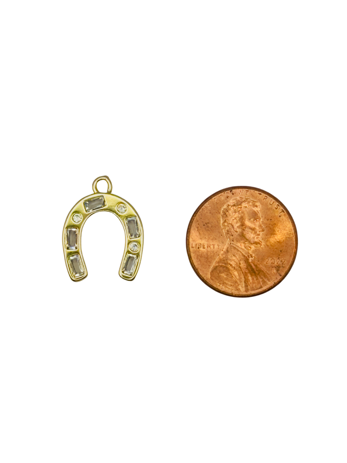 CZ Horseshoe Charm
