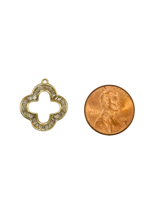 Baguette CZ Clover Charm