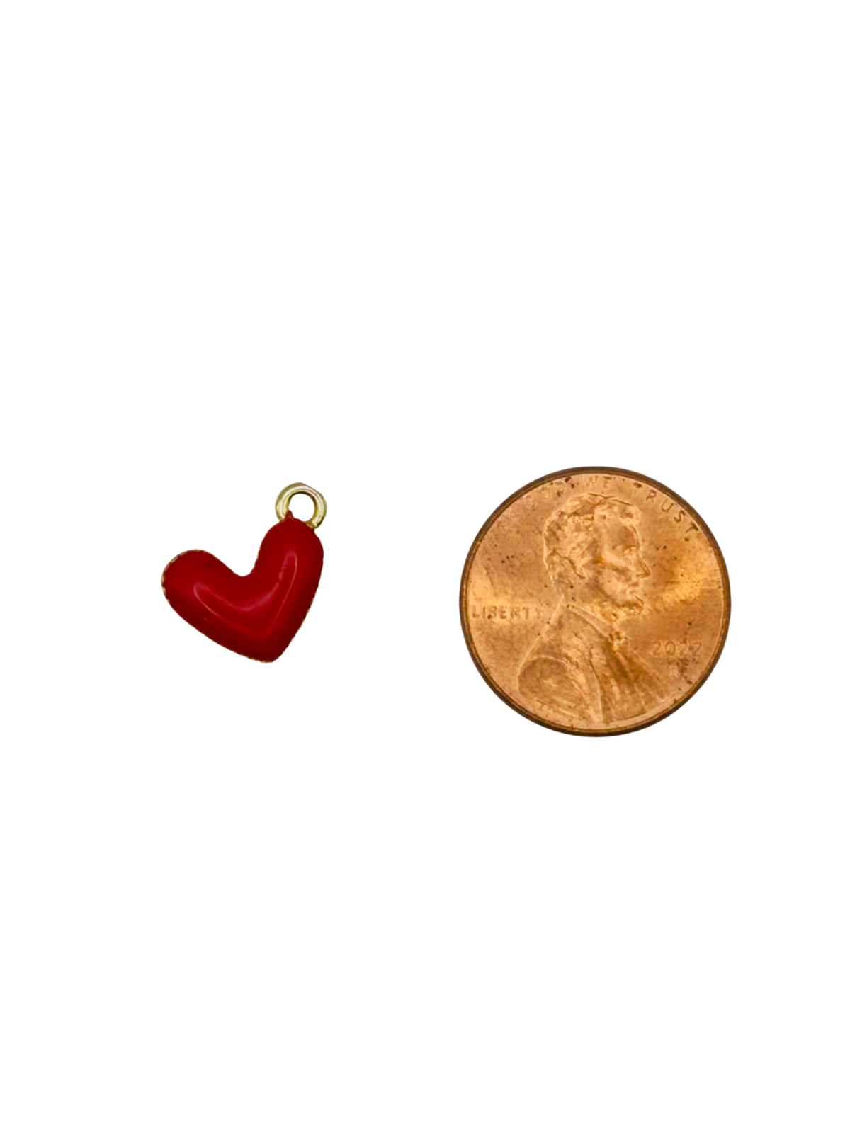 Puffed Red Heart Charm