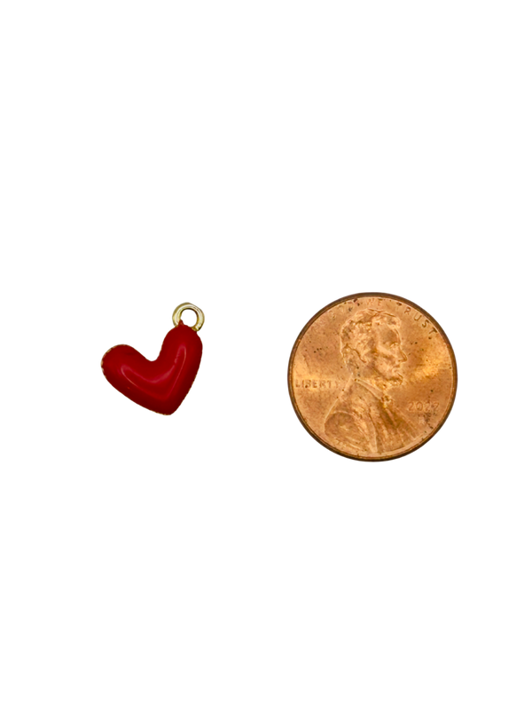 Puffed Red Heart Charm