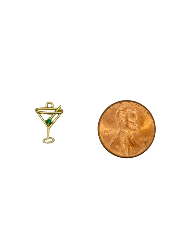 Martini Glass + Olive Charm