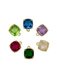Gold Square Round Gemstone