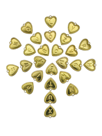 Gold Heart Letter Charm Pack