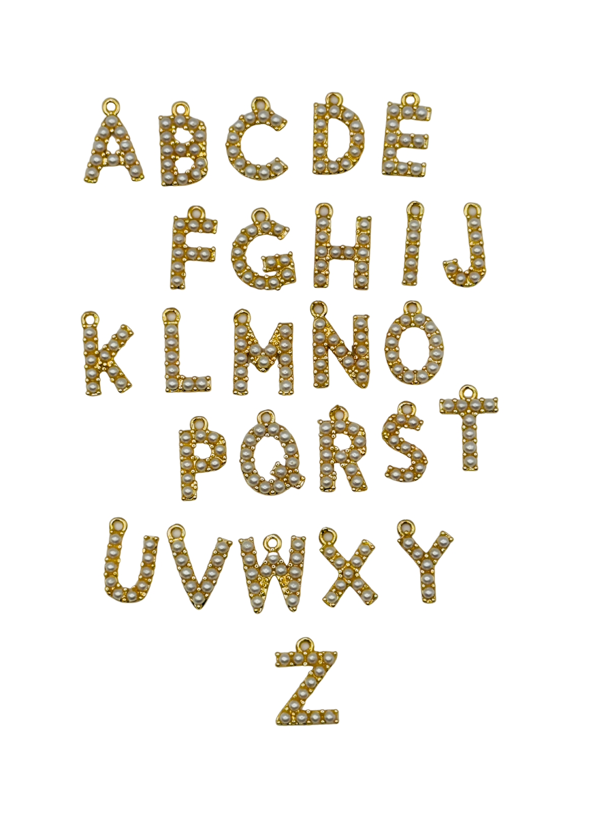 Gold Pearl Letter Charm Pack