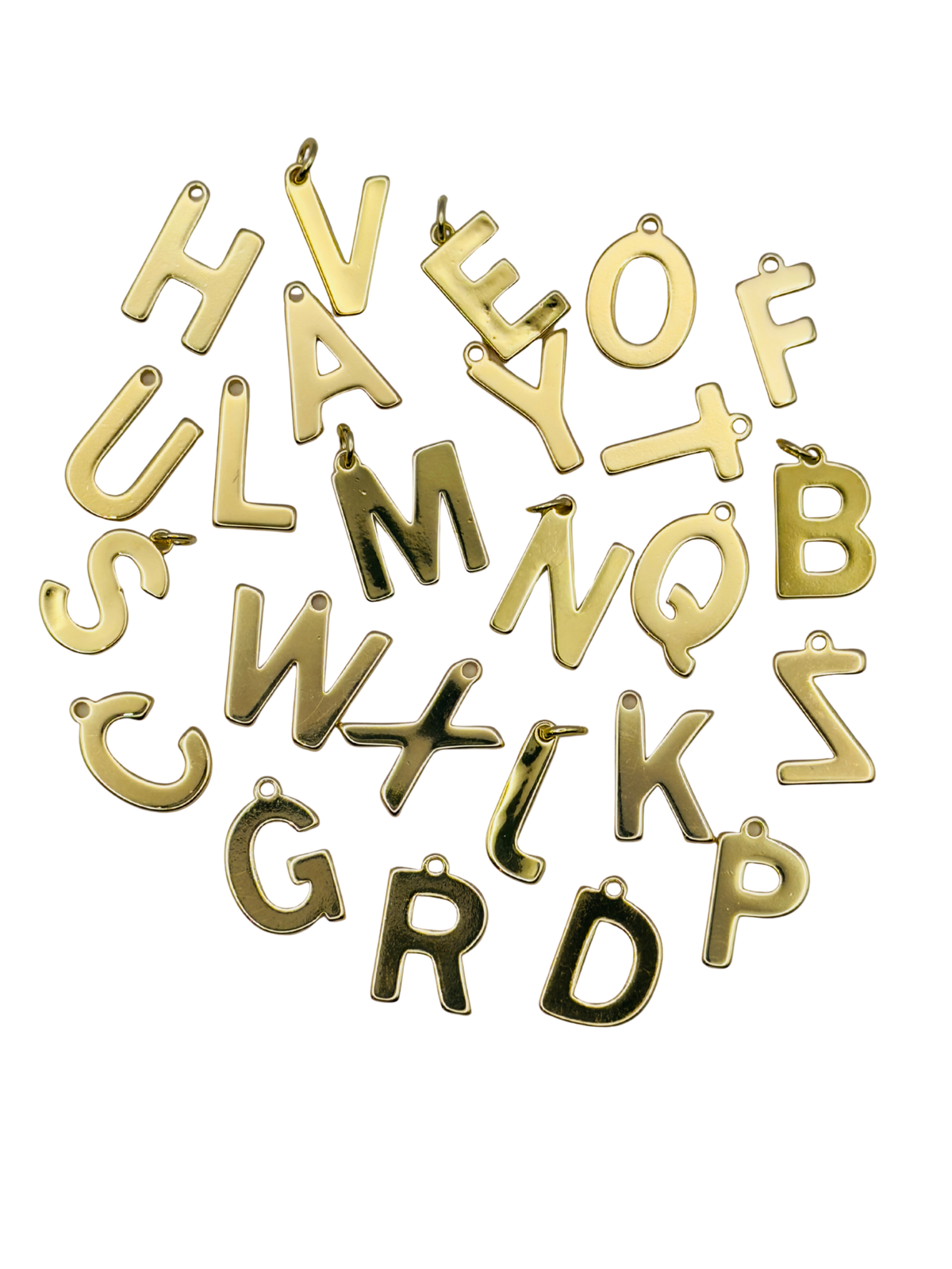 Gold Block Letter Charm Pack