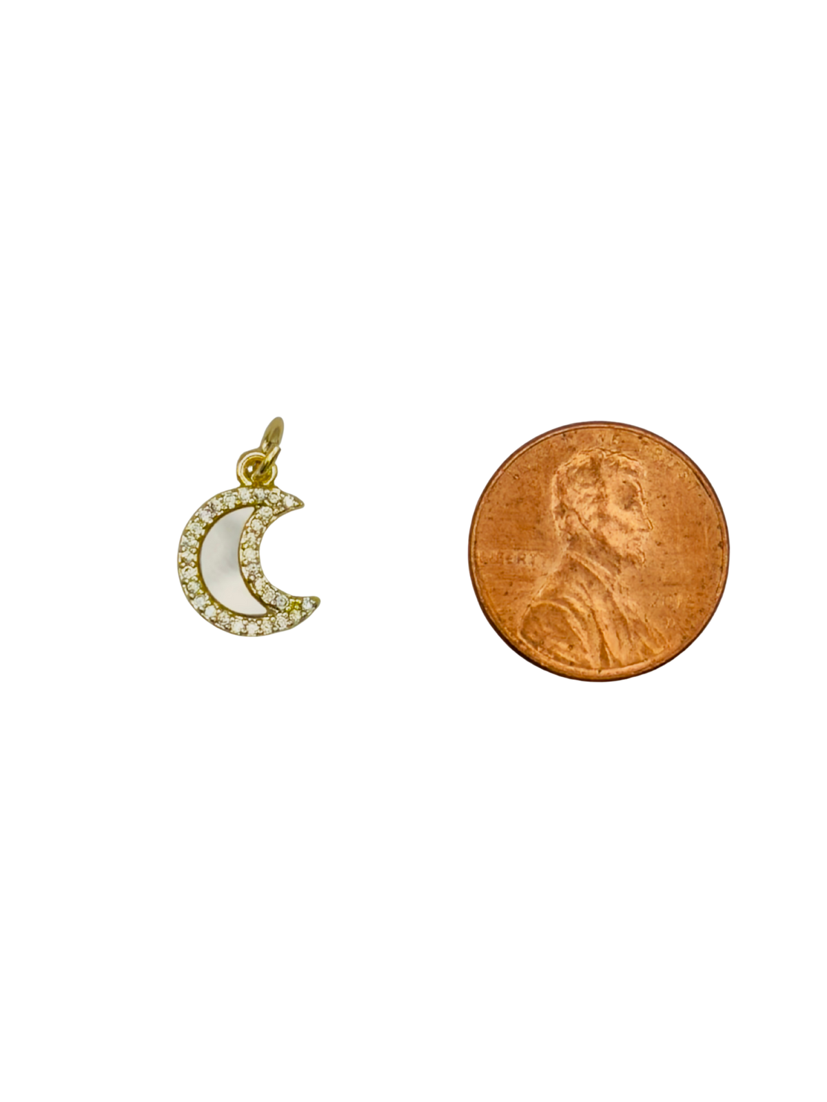Small Mother of Pearl Moon Charm
