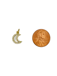 Small Mother of Pearl Moon Charm