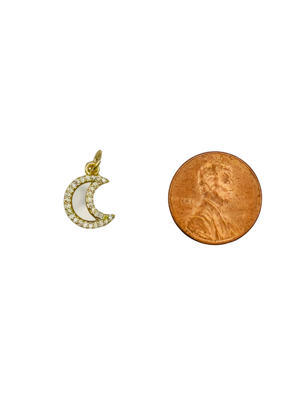 Small Mother of Pearl Moon Charm