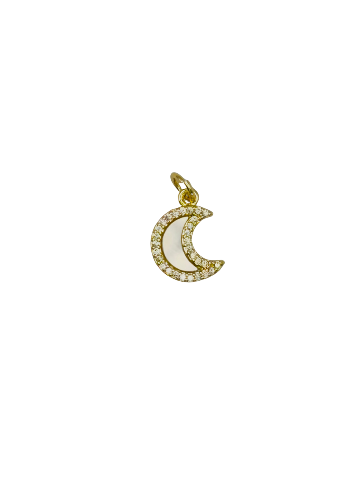 Small Mother of Pearl Moon Charm