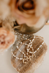Bubble Beaded Initial Necklace