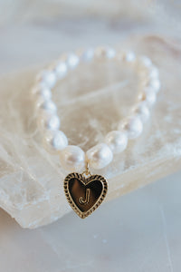Freshwater Pearl Initial Bracelet
