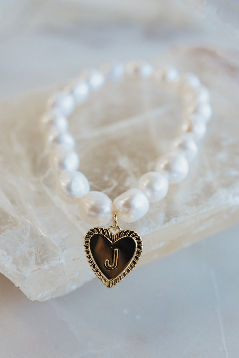 Freshwater Pearl Initial Bracelet
